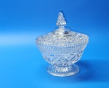 Vintage Anchor Hocking Wexford Glass Candy Dish Compote Footed Bowl WITH... - £21.69 GBP