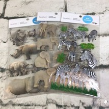 Scrapbooking Stickers Autocollants Wildlife Animals Rhinos Zebras Elepha... - £7.90 GBP