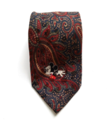 Vintage Disney Mickey Mouse Mens Tie Light Silk Necktie Novelty Paisley ... - $19.21 CAD