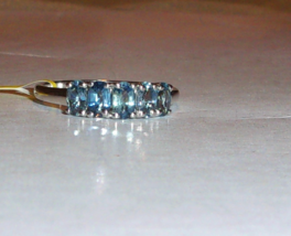KANCHANABURI BLUE SAPPHIRE OVAL 5-STONE BAND RING, 925 SILVER, SIZE 7, 1... - $841.73 MXN