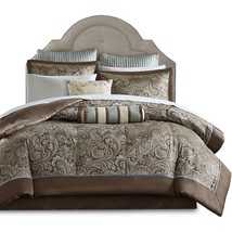King 12 Piece Cotton Polyester Comforter Set Blue Paisley - $6,174.74 MXN