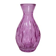Mini Purple Colored Wave Design Glass Collectible Round Bud Vase H = 4.5... - $13.61