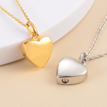 316L Stainless Steel Keepsake Hollow Heart Cremation Urn Pendant Necklace - $17.99