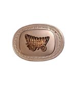 Vintage Covered Wagon Belt Buckle Silver Tone Western Prairie Wagon Oval... - $14.40