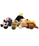 Ty Beanie Babies Lot 5 Wild Animals Derby Lefty Chocolate Ally Baldy Ame... - £9.63 GBP