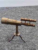 Kelvin Hughes Nautical Antique Brass Telescope Double Barrel With Tripod... - £46.20 GBP