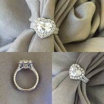 2.30Ct Heart Cut Simulated Diamond 14k White Gold Finish Engagement Ring Size 7 - £107.58 GBP