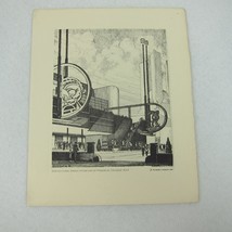 Leon Rene Pescheret Etching Vintage 1933 Chicago World&#39;s Fair Agricultural Group - £23.62 GBP