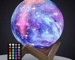 Moon Lamp, Kids Night Light Galaxy Lamp - 16 Colors Moon Light With Wood... - $37.99