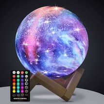 Moon Lamp, Kids Night Light Galaxy Lamp - 16 Colors Moon Light With Wood Stand R - £30.36 GBP