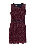 MSGM Lace Dress Floral Burgundy Sleeveless Cocktail Dress SZ 44 IT 8 US $1,298 - $158.40