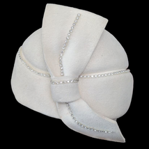 Jack McConnell Boutique Ivory Wool Church Derby Hat Vintage - £38.84 GBP