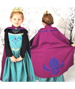 Frozen Queen Elsa Coronation Gown Dress Costume with Pink Cape - £14.33 GBP