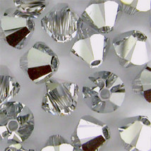 4mm Crystal Argent Light Swarovski Xilion Beads 5328 ( 72 ) CAL silver bicone - $7.25
