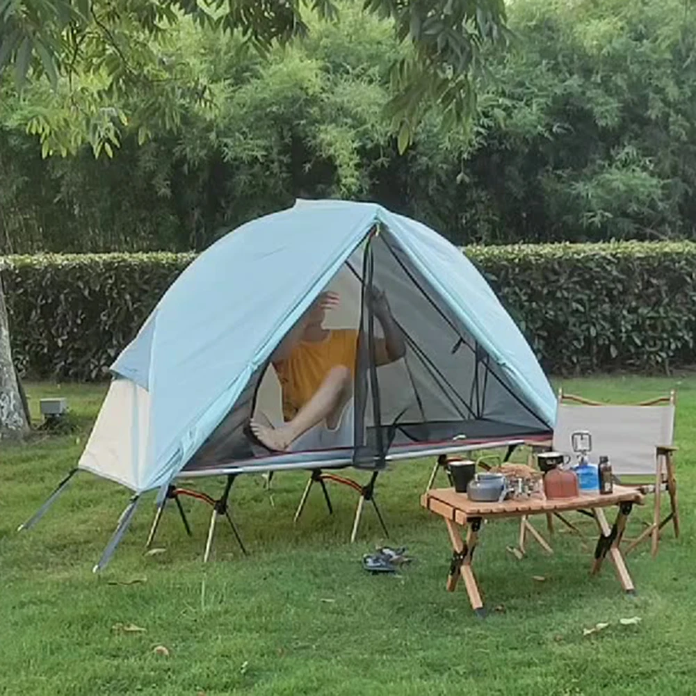 Outdoor Off The Ground Tent Portable Fishing Tent Single Person Waterproof UV - £44.82 GBP+
