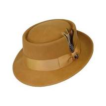 Mens Bruno Capelo Dress Hat Australian Wool Crushable Pork Pie Jazz PP103 Camel image 3