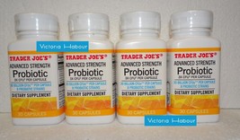 Four pack: Trader Joe&#39;s Advanced Strength Probiotic 3X CFU 30 Capsule SEALED x4 - £58.47 GBP