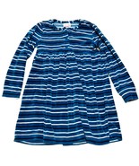Hanna Andersson Blue Multi-Stripe Velveteen Dress Sz 6-7 Girls - £11.26 GBP