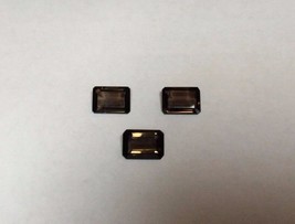 Lot of 3 Smokey Quartz 14mm x 10mm Emerald-cut Gemstones (20.25 Carats TW) - $70.13