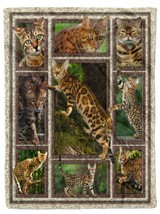Natural Bengal Cat Blanket Fleece Cute Kitty Pet Lover Blankets Christmas Gift - £46.65 GBP+