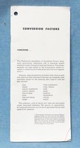 Vintage Conversion Factors Computer Handbook dq - $31.54