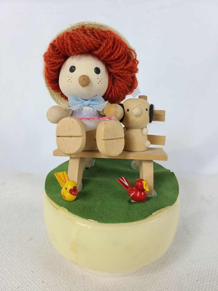 Primary image for Vintage Chadwick Miller Raggedy Ann Looking Girl with Ducks at Feet Music Box