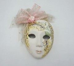Nuovo Orleans Mardi Gras Maschera da Parete Decorazione Porcellana Ceramica - £37.90 GBP