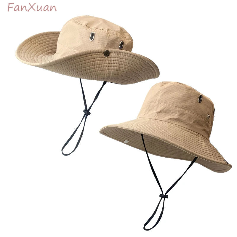 Summer Sun Hat Foldable Wide Brim Women&#39;s Bucket Hat Outdoor UV Protection - £11.81 GBP