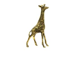 Vintage Brass Giraffe Figurine Statue Mid Century Home Decor Collectible 7&quot; - £22.87 GBP