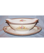 HTF Noritake &quot;Rose Pattern&quot; Gravy Boat w/underplate-Japan-red, gold flor... - £32.82 GBP