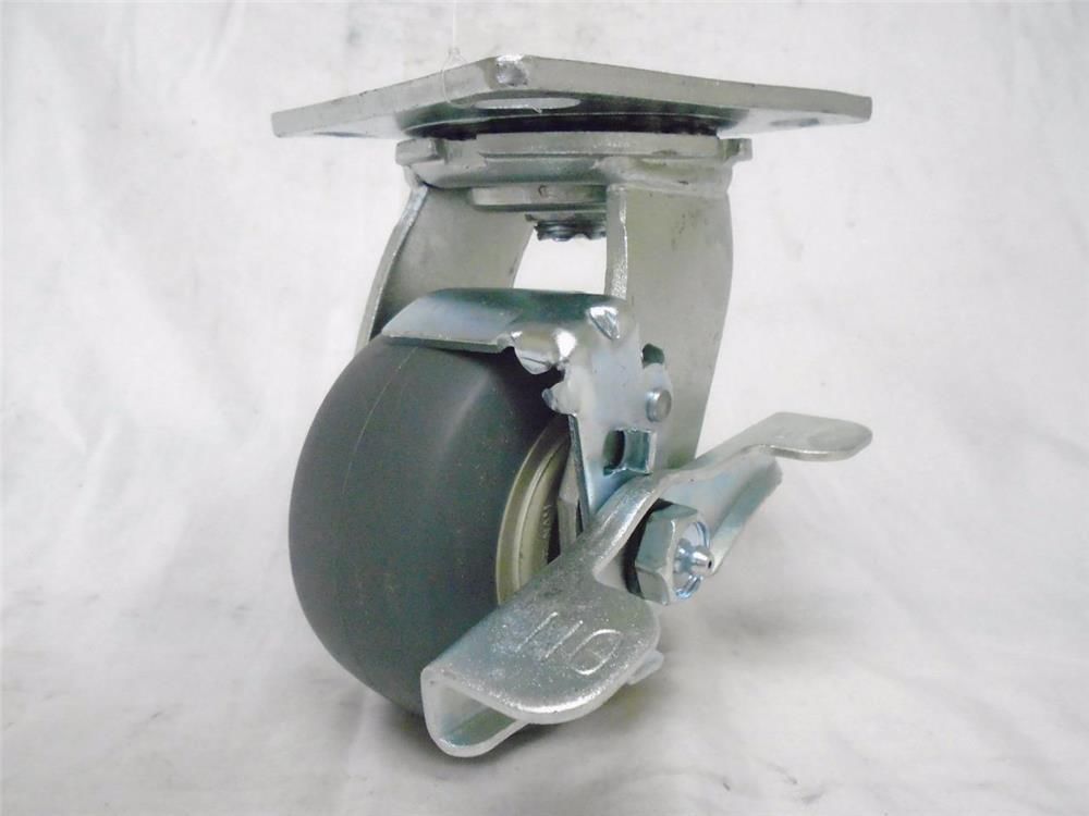 4&quot; x 2&quot; Swivel Caster with Brake Thermoplastic Rubber Wheel 300 lbs - $13.41