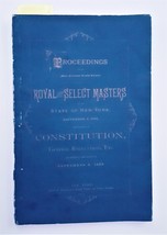 1885 antique MASONIC ROYAL SELECT MASTERS state new york CONSTITUTION al... - $89.05