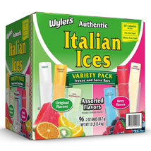 Wyler&#39;S Authentic Italian Ice Fat Free Freezer Bars Original Flavors 2Oz Bars, 9 - £11.89 GBP