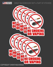 No Smoking Or V API Ng Store Shop Retail Business Vinyl Sticker Decal 4&quot; - 10 Pack - £12.38 GBP