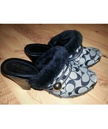 NEW COACH Sign c Black Canvas/Leather Clog/Mule 3&quot; US Women Shoe Size 7M... - £67.13 GBP