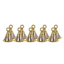 HANDTECHINDIA Set of Brass Silver Plated 2 &#39;&#39; Bells Christmas Decoration Jingle  - £27.33 GBP