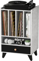 Gannyfer Record Storage Table: 3-Tier Record Player Stand With Metal Legs; - £40.71 GBP