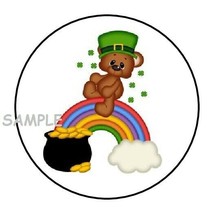 30 Cute St Patrick&#39;s Day Envelope Seals Labels Stickers 1.5&quot; Round Patricks Bear - £5.97 GBP