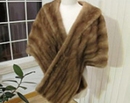 vintage natural genuine mink fur stole shawl cape women size large x-large  - £243.85 GBP