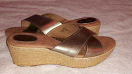 New Merona Espadrilles Wedge Sandal Metallic Pewter Us Woman Shoe Size 11 Medium  - £36.23 GBP