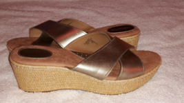 NEW MERONA ESPADRILLES WEDGE SANDAL METALLIC PEWTER US WOMAN SHOE SIZE 1... - £36.68 GBP