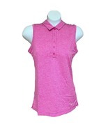Nike Womens Dri Fit Golf Sleeveless Fitted Button Up Polo Shirt Fushia S... - £23.58 GBP