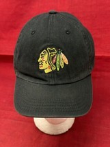 NHL Chicago Blackhawks 47 Brand Hockey Kids Youth Black Strapback Hat Cap - £12.39 GBP