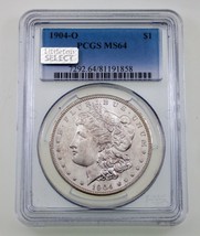 1904-O $1 Silver Morgan Dollar Graded by PCGS as MS-64 - £117.33 GBP
