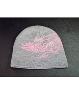 Snap-On Tools Women&#39;s Hat Distressed Biker Beanie Pink Gray Winter Heart... - £14.15 GBP