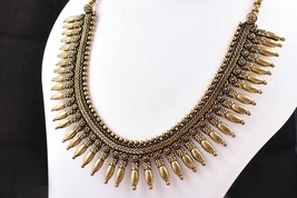 Gold Plated Traditional Choker Bollywood Stylish Antique Necklace Women Gift FNC - £22.56 GBP