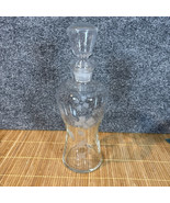 Vintage Glass Decanter With Stoppers Clear Glass With Etched Flowers - €24,53 EUR