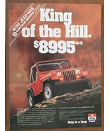 JEEP Wrangler King Of The Hill  Vintage 1989 Original Print Ad 8.5 x 11&quot; - $9.05
