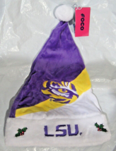 NCAA LSU Tigers Season Spirit Purple Yellow &amp; White Basic Santa Hat FOCO - £20.71 GBP