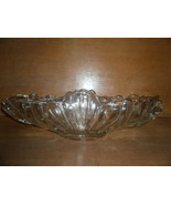 Fruit Bowl Clear Glass  with Gold Trim and Scalloped Edge Thick Glass - £15.98 GBP